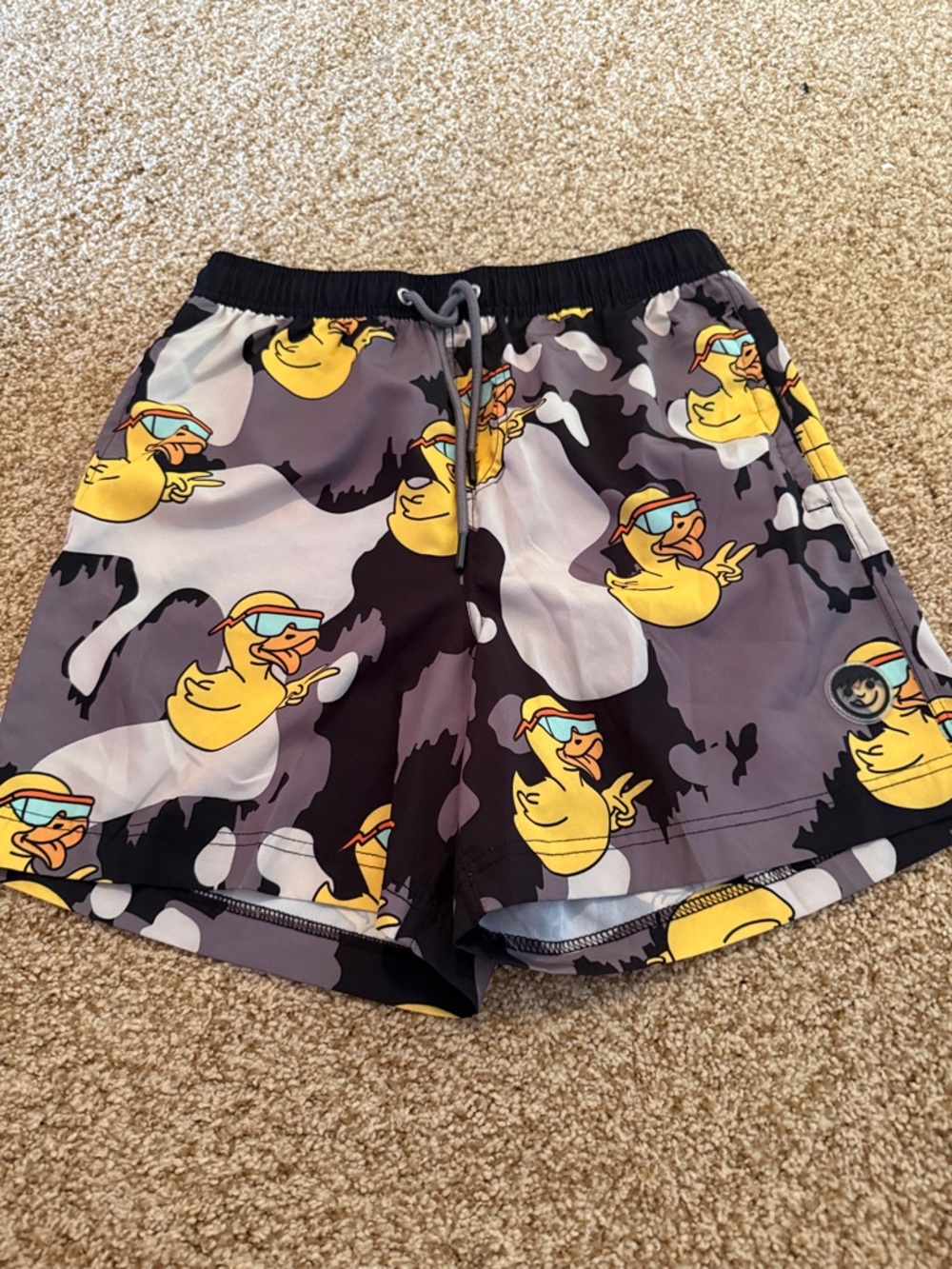 Camo and Duck print stretch waistband shorts